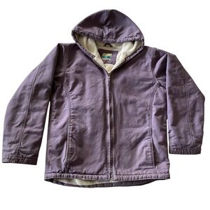 Kids‎ Blue Mountain W Purple Sherpa Lined Hooded Work Jacket Size XL